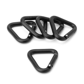 삼각형 카라비너 ​​용 알루미늄 합금 5 PCS ALUMINUM ALLOY CARABINER QUICK LINK LOCKING CARABINER 교수형 후크 버클 야외 액세서리, 검은색