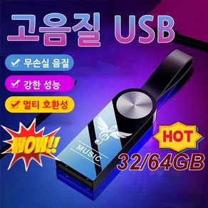 차량용 고음질 메모리 이동식 저장 디스크 무손실 음악 고음질 USB 메모리 MP3/4 노래, 메모리(커넥터&철함), 32GB(약 3000곡)