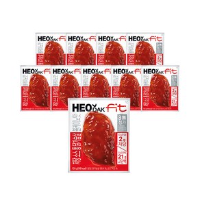 허닭 저당 소스 통 닭가슴살 볼케이노맛 (당류2g), 10개, 100g