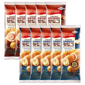 삼립 그릭슈바인 프랑크푸르터 핫도그 85gx5 + 모짜렐라 치즈핫도그 80gx5 냉동, 2.35kg, 1개