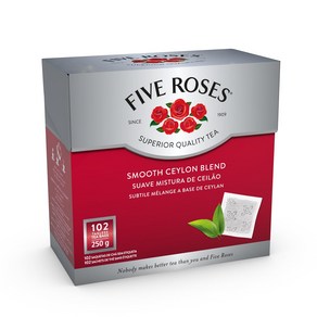 Five Roses Ceylon - 102Tagless Teabags (Pack of 2) 다섯 장미 실론 - 102태그 없는 티백 (2팩)