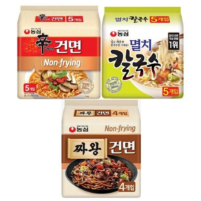 신라면 건면 97g 5p + 멸치칼국수 98g 5p + 짜왕 119g 4p, 1세트