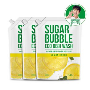 슈가버블 주방세제 레몬 크러쉬, 1.2L, 3개