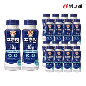 빙그레 빙그레 요플레 프로틴 드링크 플레인 210ml x18개, 18개