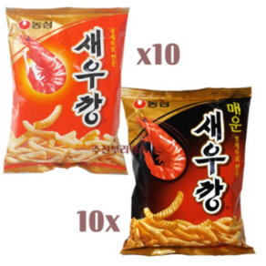 농심 새우깡 90g 10개 매운새우깡 총20개 (무료배송), 10세트