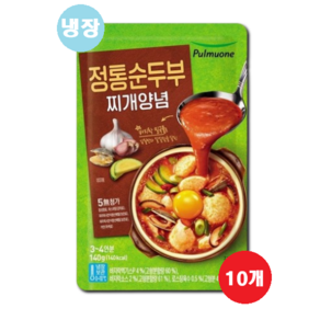 (냉장)[풀무원]정통순두부찌개양념140gx10, 10개, 140g