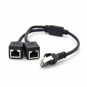 Coms 커플러(RJ45) FT형 8P8C / 분배기 / 1:2 / 2분배 / Black / 30cm / STP BT245