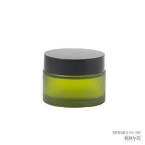 50ml 그린 반투명 유리 크림 용기, 1개