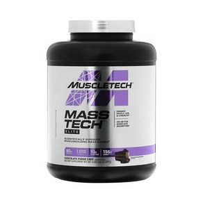 Muscletech Mass-테크 엘리트 과학적으로 더 우수한 근육 생성 매스 게이너 초콜릿 퍼지 케이크 6lbs(2.72kg), 2.72kg, 1개