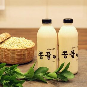 맷돌로 갈아만든 순진식품 콩물 1000ml X 2병 (국산콩 사용), 2개, 1L