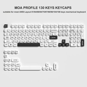 키보드 키캡 포인트 체리 커스텀 134 키 MOA 프로파일 블랙 산호 바다 PBT 서브 캡 61 87/104 Cherry MX 게이밍 기계식 키보드용