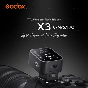 Godox TTL 무선 플래시 트리거 터치 스크린 스튜디오 플래시 내장 리튬 이온 캐논 소니 니콘 후지 올림프용 X3 C/N/S/F/O, 3)X3-S fo Sony, 1개