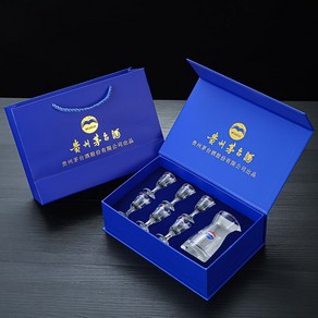 고량주잔 마오타이잔 세트 중국 술잔 바이주잔 6p 8p 디켄더 미니고량주잔, 80ml-블루 6P, 6개