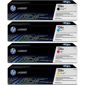 HP Lasejet Po 100 Colo MFP M175nw 정품토너 4색1세트 CE310A/CE311A/CE312A/CE313A 검정 NO.126A, 1개, 검정+컬러