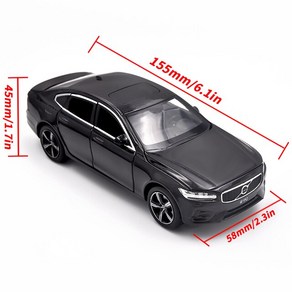 다이캐스트차량용자동차다이캐스트 자동차모형 키덜트 자동차피규어 132 볼보 S90 다이 캐스트 합금 금속 라이센스 세단 차량용모델 컬렉션 모델 풀백 사운드 라이트 장난감 차량 선물, [07] WHITE, 1개