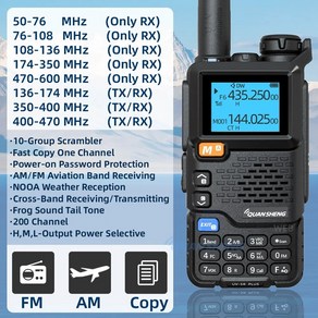 무전기 Quansheng UV 5R 플러스 워키토키 휴대용 Am Fm 양방향 라디오 커뮤터 VHF 스테이션 K5 리시버 햄 무선 세트 장거리, [03] 1Pcs-PC Cable, 3.1Pcs-PC Cable, 1개