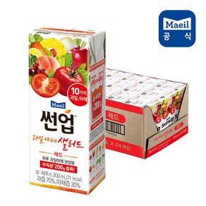 썬업 과일 야채 샐러드 주스 레드, 200ml, 24개