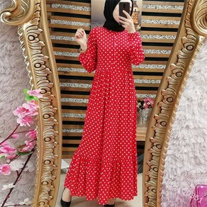 플러스 사이즈 Polka Dot Kaftan Abaya 두바이 히잡 무슬림 드레스 Caftan Maocain 터키 드레스 Jilbab Abayas 여성용. 이슬람 의류