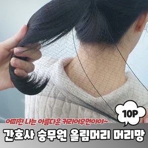 간호사 승무원 올림머리 머리망 10P 머리망헤어망승무원머리망올림머리망간호사머리망