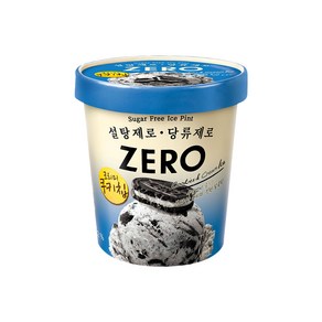 제로 아이스 쿠키앤크림 파인트 ZERO 당류제로 아이스크림, 2개, 474ml