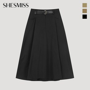 [쉬즈미스(SHESMISS)] [쉬즈미스] 벨트 백 밴딩 플레어 스커트_SWWSKO32030