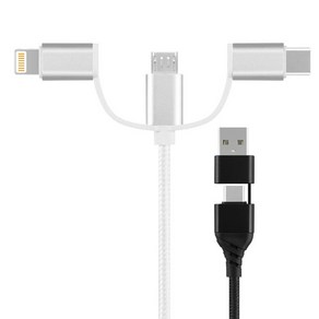 엑토 5in1 충전 데이터 케이블 USB-40 모든 스마트폰 사용가능 1M, 엑토 5in1 충전 데이터 케이블 USB-40 [블랙], 1개