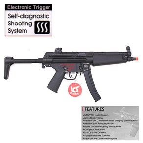 [P0000GEB] ICS CES-P S3 Retactable Stock (MP5A5 Full Metal AEG) 하비라이프 서바이벌 전동건, 1개