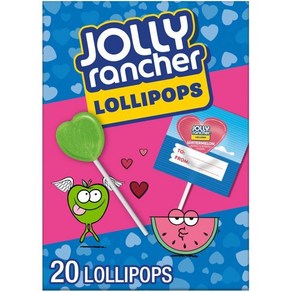 졸리 랜처 모듬 과일 맛 발렌타인 롤리팝스 박스 9.2온스(20개), 20 Pieces (Pack of 1) 541836, Valentine's Day Lollipops, 260.8g