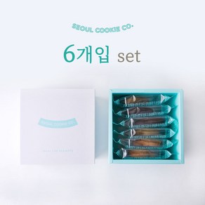 [서울쿠키] 6개입 세트 프리미엄 수제쿠키 선물세트 화이트데이 어린이집 유치원 회사 선물 답례품, 샤르르 플레인 2개+리얼 초코 쿠키 2개+아몬드 쿠키 2개, 1개