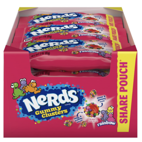 너드 구미 클러스터 레인보우 츄이캔디 3oz(85g) 12팩입 Nerds Gummy Clusters Chewy rainbow Candy 3oz/85g 12 packages