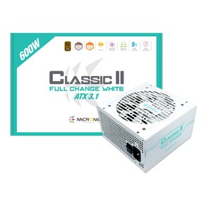 마이크로닉스 CLASSIC II 풀체인지 600W 80PLUS 230V EU 화이트 파워서플라이, 1개