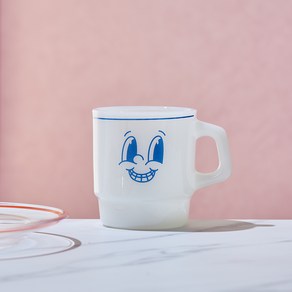 [MODERN HOUSE 중계점] 솔티브런치 밀크글라스 머그컵 (블루) 230ml GA0124055, 1개