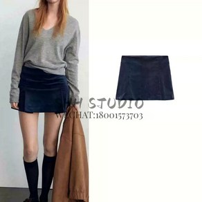 자라 스커트 ZARA 코듀로이 미니 4391519 4391/519