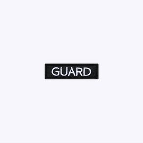 GUARD 검정+흰색 BW72 - 오버로크 벨크로 마크 약장 와펜 자수 가드 안전 보안 경호