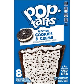 켈로그 팝타르트 프로스트 ﻿쿠키 앤 크림 맛 8개입 Pop-Tats Fosted Cookies & Ceme Pasties - 8ct, 384g, 1개