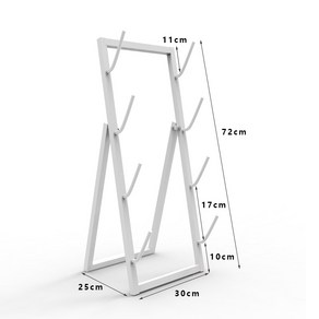 스케이트보드거치대 매장 진열대 롱보드 크루즈 걸이 거치대, 화이트 4층(30 25 72CM), 1개