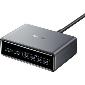 Anke 프라임 충전기 200W 6포트 GaN 충전 스테이션 USB-C PD 고속 데스크톱 iPhone 삼성 맥북 Dell 등과 호환 가능, Anke 프라임 충전기, 200W 6포트 GaN 충전