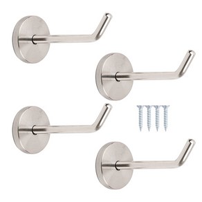 국내산 벽옷걸이 스텐 후크 돌출걸이 4개입+설치피스, B-01 실버 중 100mm(4개입), 4개