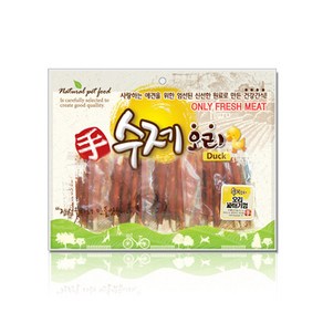 강아지 전용 수제오리 (오리꽈배기껌) 300g 강아지육포 강아지 수제간식