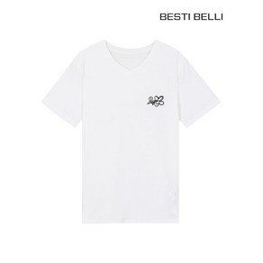 [베스띠벨리] 엠브로이더리 브이넥 티셔츠 아이보리 BGIBF2829 663269, Ivoy