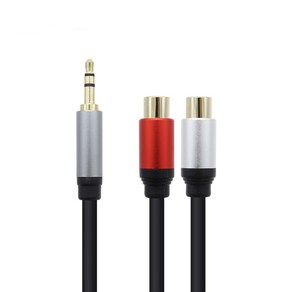 스테레오 AUX 3.5mm 수 2RCA 암 MF 스피커 앰프 연결 우퍼변환 케이블 젠더, 1.8m