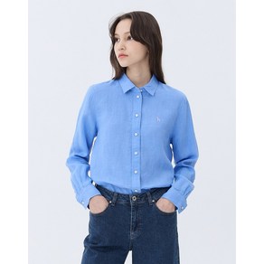 24SS [린넨100%][스테디셀러]라이트블루 린넨 긴팔셔츠 WSSH4BS05B1
