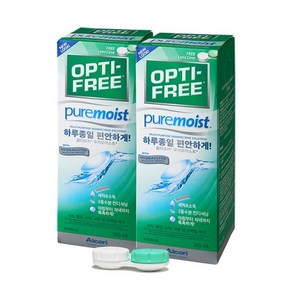 옵티프리 퓨어모이스트 렌즈세정액 300ml x 2p + 렌즈케이스, 2개