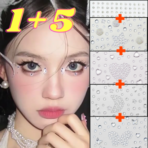 아르뷰 큐빅 페이스 스티커 얼굴 메이크업 5종, 1세트, B.크리스탈