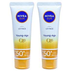 NIVEA 니베아 선 영 에이지 페이스 선크림 50ml x2개 SPF50+ PA++++ 건성및일반피부용(유통기한 2025.07)