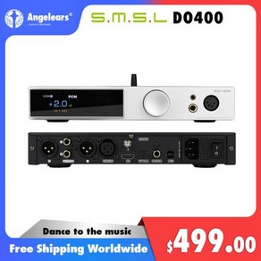 SMSL DO400 풀 밸런스드 오디오 디코더 DAC 헤드폰 앰프 PCM32bit 768kHz DSS512 블루투스 5.1 XMOS XU-316 ES9039MSPRO, 02 Silve, 1개