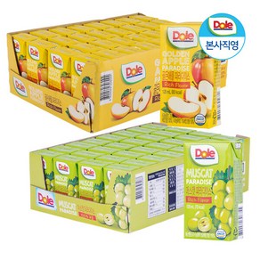 Dole 리얼과즙 머스캣 파라다이스 1박스 + 골든애플 파라다이스 1박스 총 64팩 2박스, 120ml, 1세트