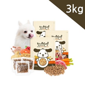 한끼뚝딱 소프트 국산 강아지 사료 +강아지 간식 사은품, 3kg, 1개