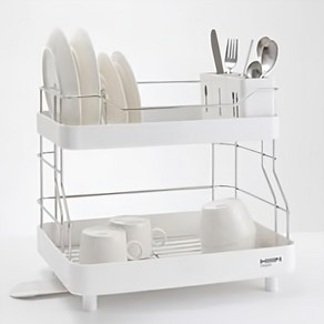 한샘 베이직 플러스 식기건조대, 2단, 화이트, 1개