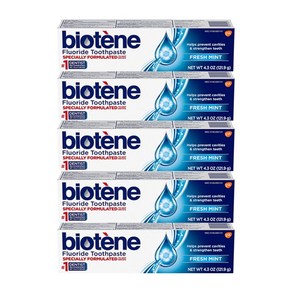 Biotene 바이오텐 불소 치약 후레쉬민트 121.9g 5팩, 5개